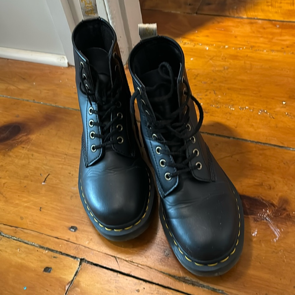 Doc martens lace up vegan boots